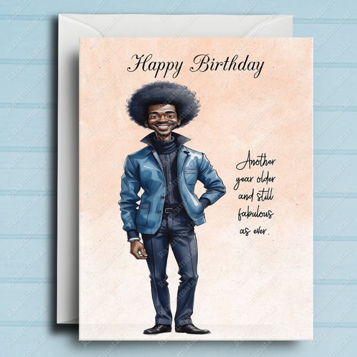 Black Man Birthday Card E